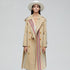 Stripes double-breasted trench coat British slim waist trench coat - ROUTINE FASHION